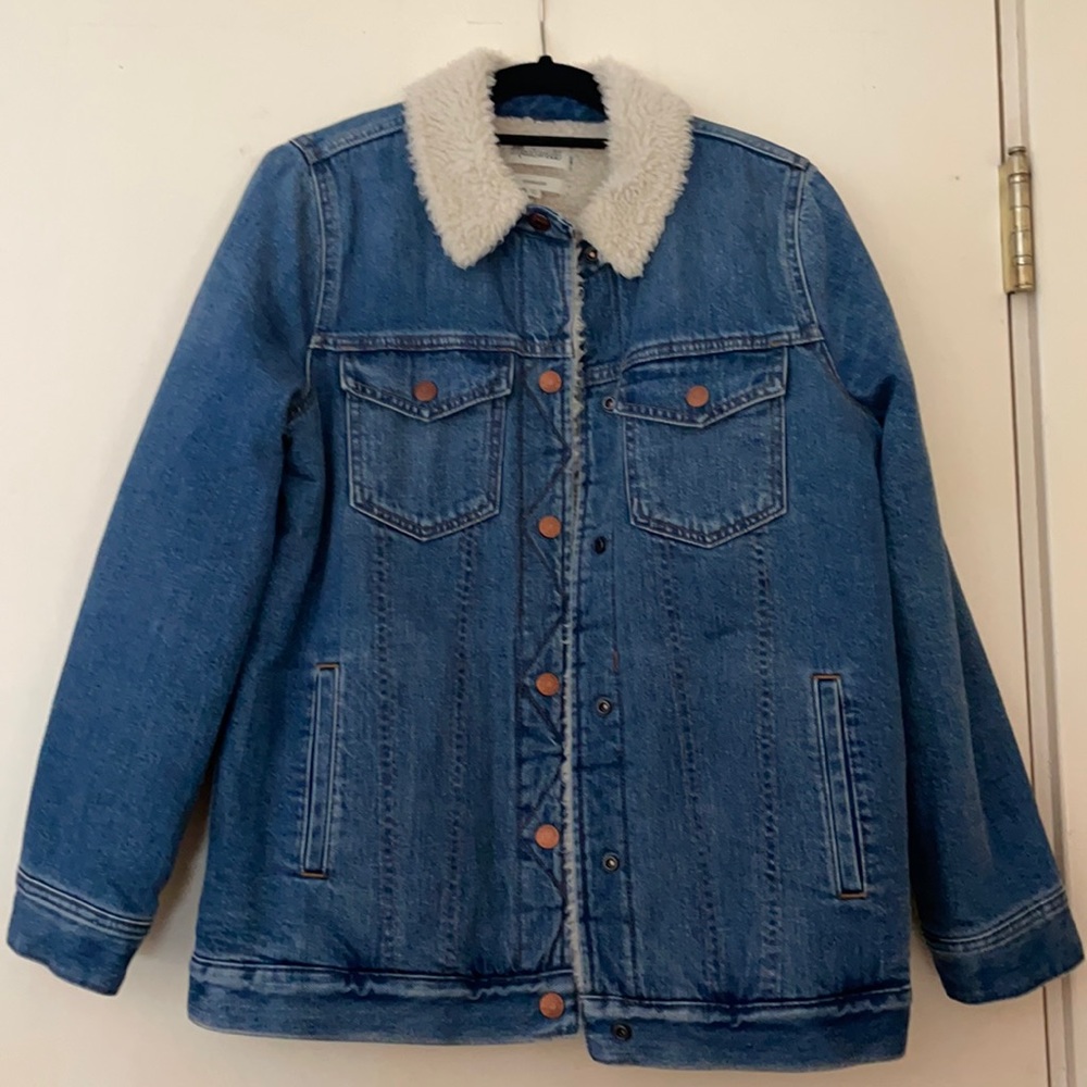 Madewell oversized denim Sherpa jacket
